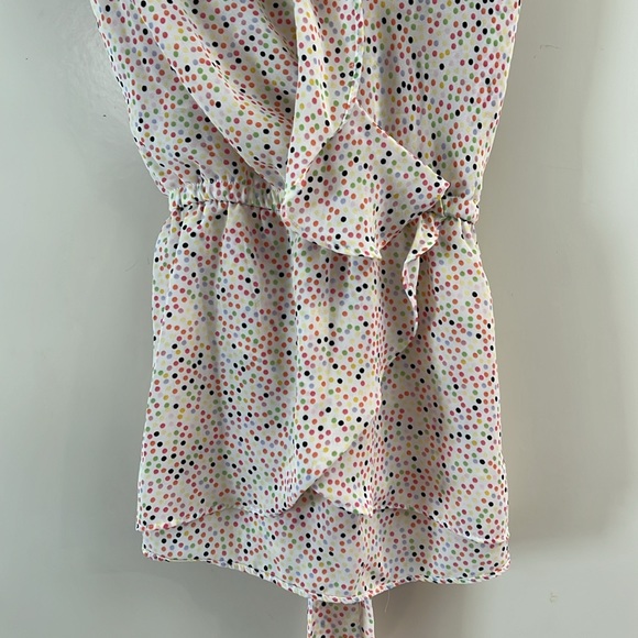 Max Studio Multi Color Polka Dot Blouse. - Picture 4 of 11